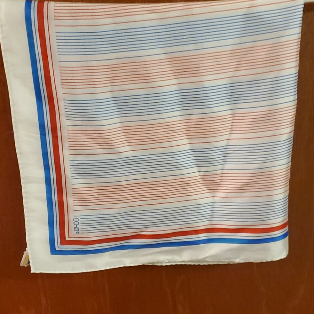 Vintage  echo silk scarf red white and blue